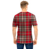 Red Plaid Tartan Scottish Men T Shirt-grizzshop