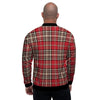 Red Plaid Tartan Scottish Men's Bomber Jacket-grizzshop