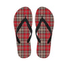 Red Plaid Tartan Scottish Men's Flip Flops-grizzshop