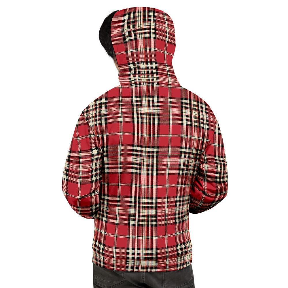 Red Plaid Tartan Scottish Men's Hoodie-grizzshop