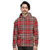 Red Plaid Tartan Scottish Men's Hoodie-grizzshop