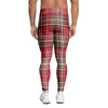 Red Plaid Tartan Scottish Men's Leggings-grizzshop