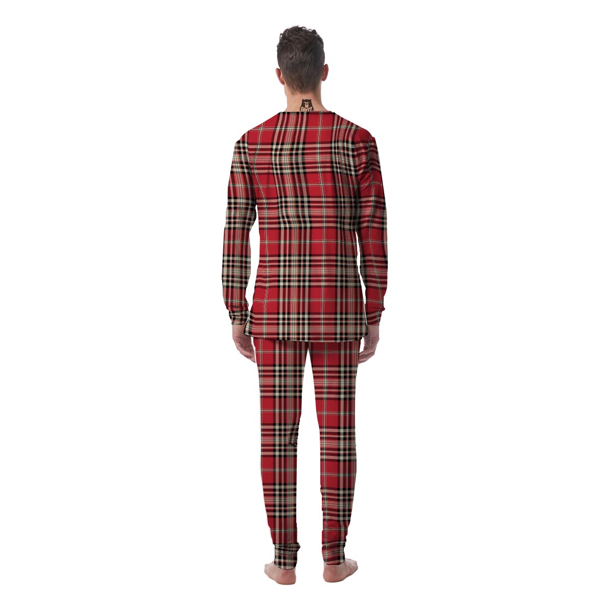 Red Plaid Tartan Scottish Men's Pajamas-grizzshop