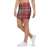 Red Plaid Tartan Scottish Mini Skirt-grizzshop