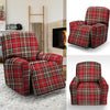 Red Plaid Tartan Scottish Recliner Cover-grizzshop