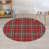 Red Plaid Tartan Scottish Round Rug-grizzshop