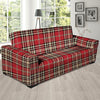 Red Plaid Tartan Scottish Sofa Cover-grizzshop