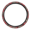 Red Plaid Tartan Scottish Steering Wheel Cover-grizzshop