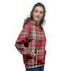 Red Plaid Tartan Scottish Women's Hoodie-grizzshop