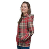 Red Plaid Tartan Scottish Women's Hoodie-grizzshop