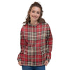 Red Plaid Tartan Scottish Women's Hoodie-grizzshop