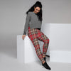 Red Plaid Tartan Scottish Women's Joggers-grizzshop