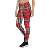 Red Plaid Tartan Scottish Women's Leggings-grizzshop