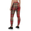 Red Plaid Tartan Scottish Women's Leggings-grizzshop