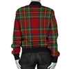 Red Plaid Tartan Women's Bomber Jacket-grizzshop