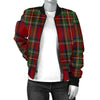 Load image into Gallery viewer, Red Plaid Tartan Women&#39;s Bomber Jacket-grizzshop