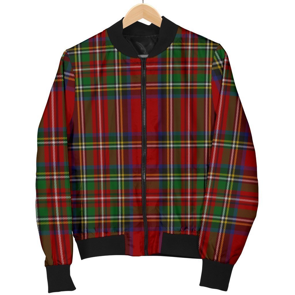 Red Plaid Tartan Women's Bomber Jacket-grizzshop