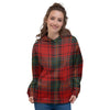 Red Plaid Tartan Women's Hoodie-grizzshop