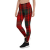 Red Plaid Tartan Women's Leggings-grizzshop