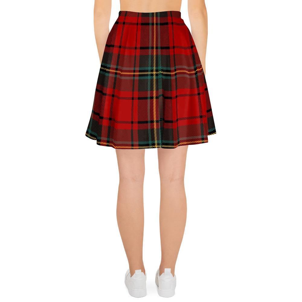 Red Plaid Tartan Women's Skirt-grizzshop