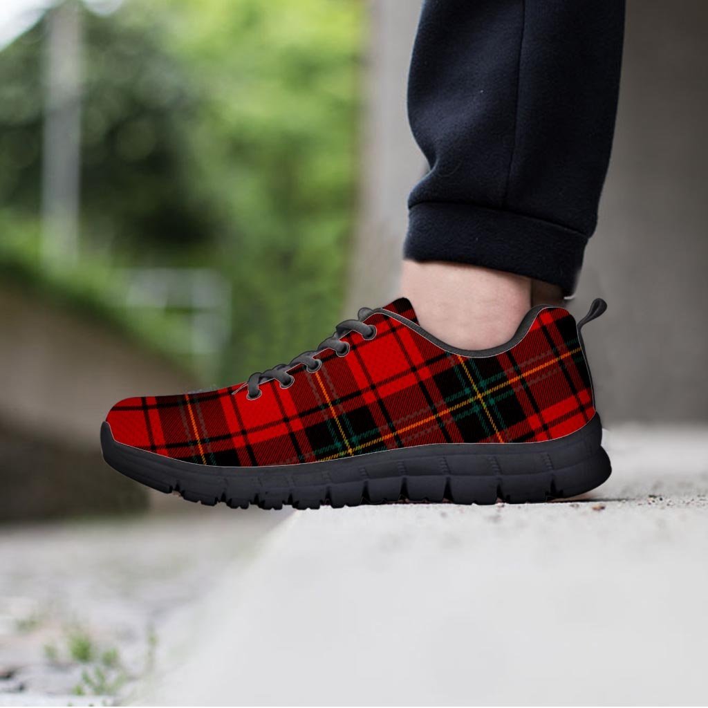 Red Plaid Tartan Women's Sneakers-grizzshop