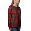 Red Plaid Tartan Women's Sweatshirt-grizzshop