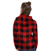 Red Plaid Women's Hoodie-grizzshop