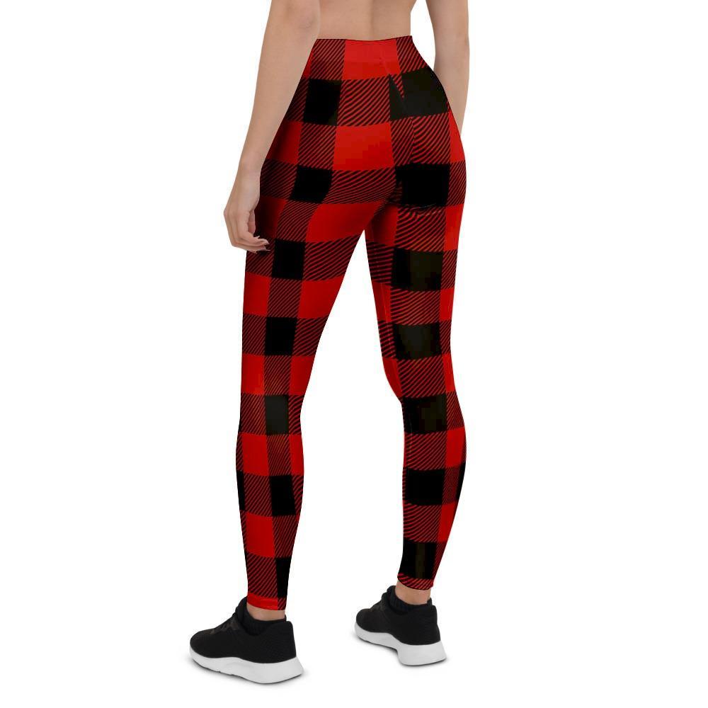 Red Plaid Women's Leggings-grizzshop