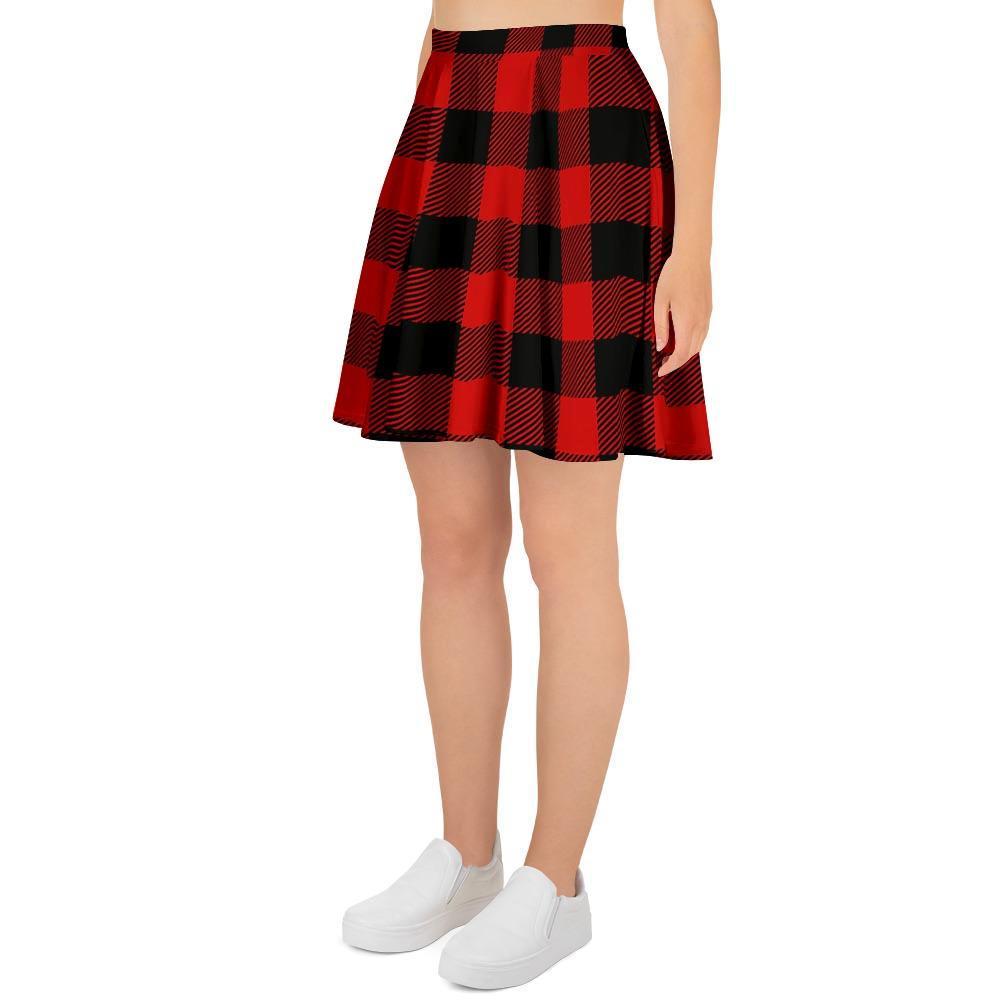 Red Plaid Women's Skirt-grizzshop