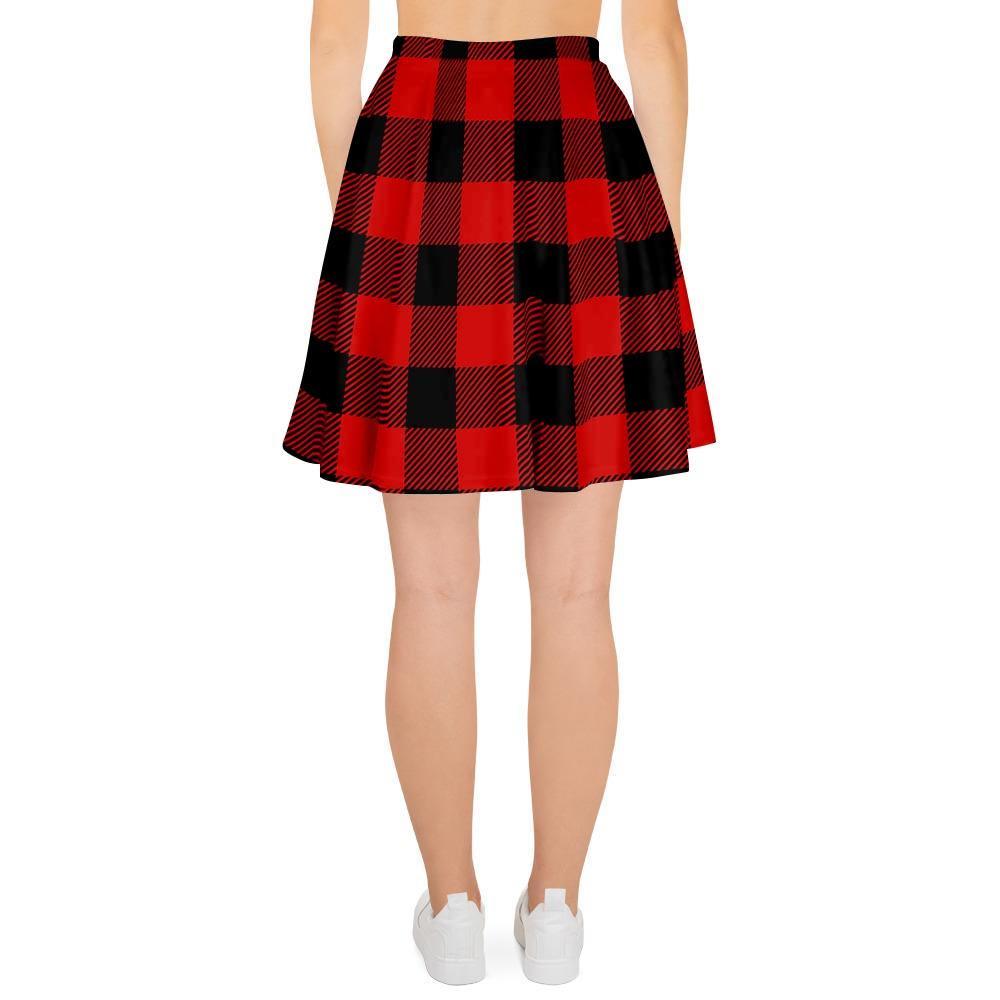 Red Plaid Women's Skirt-grizzshop