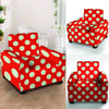 Red Polka Dot Armchair Cover-grizzshop