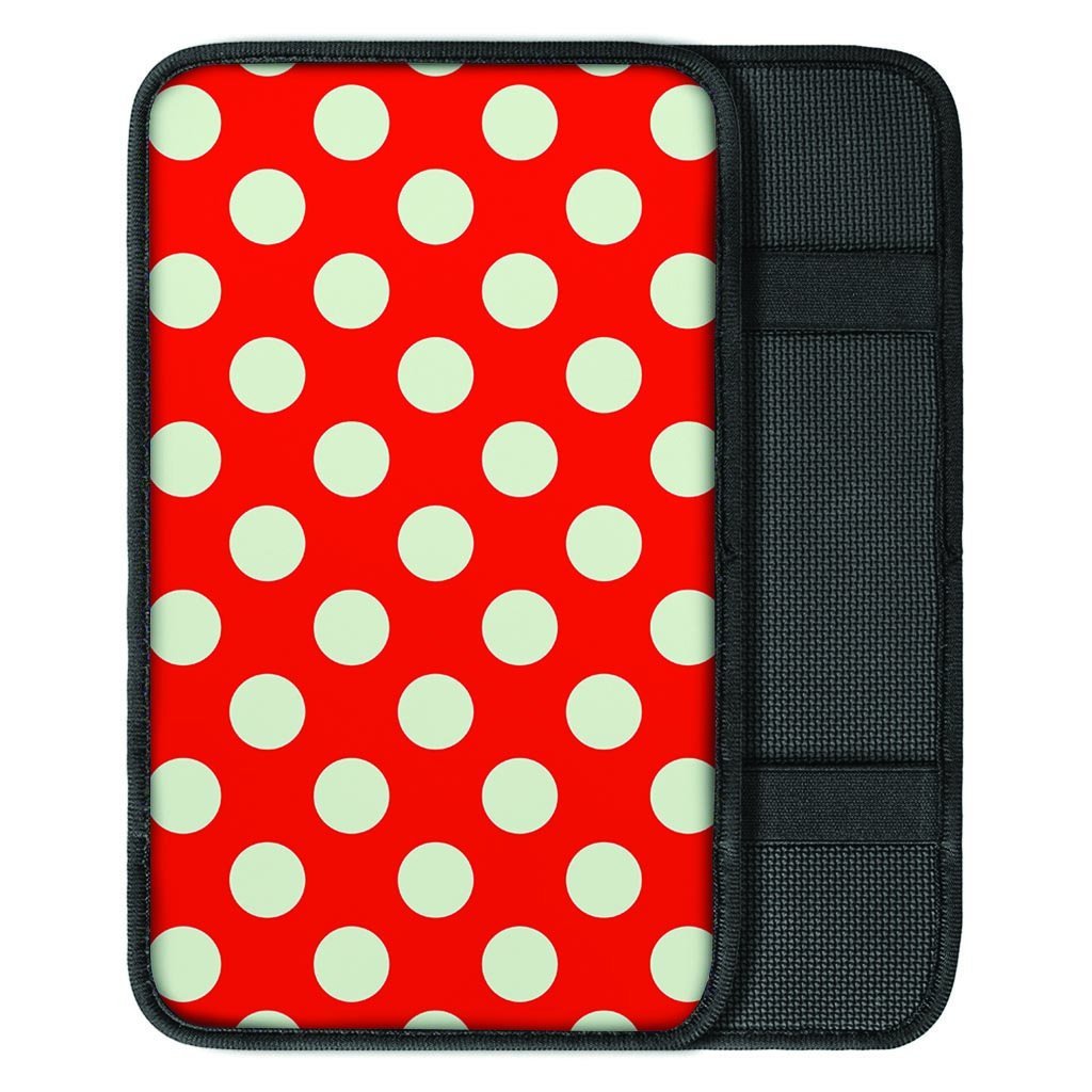 Red Polka Dot Car Console Cover-grizzshop