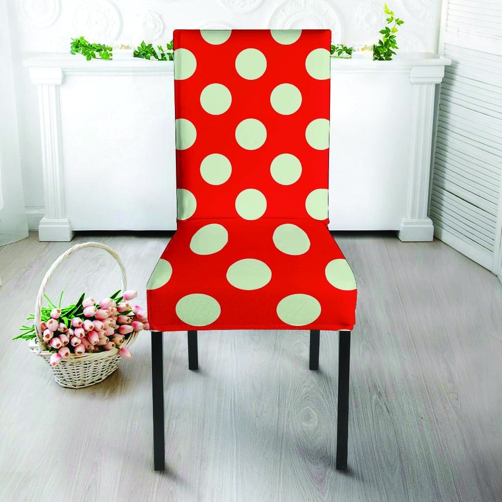 Red Polka Dot Chair Cover-grizzshop