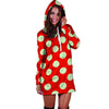 Red Polka Dot Hoodie Dress-grizzshop