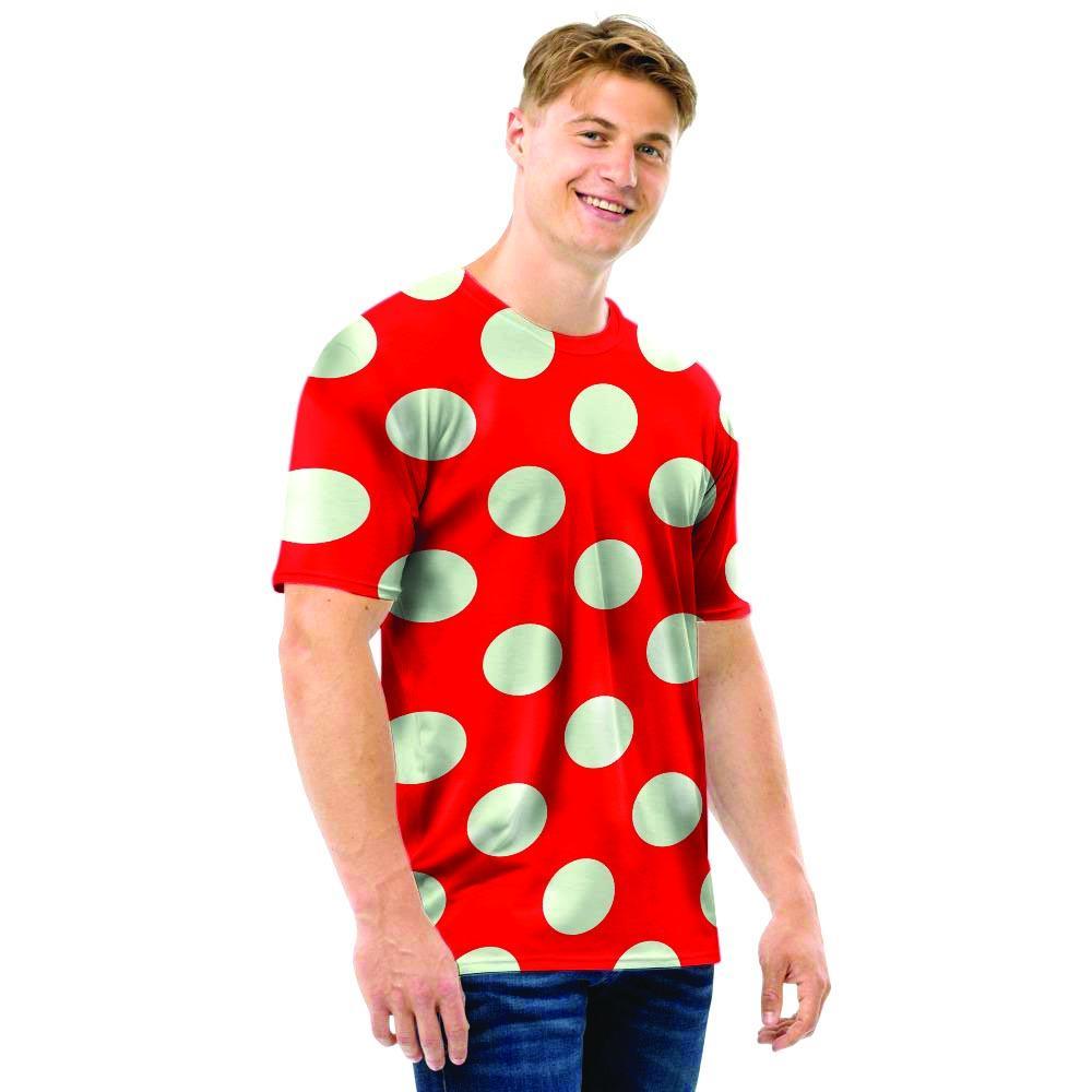 Red Polka Dot Men T Shirt-grizzshop