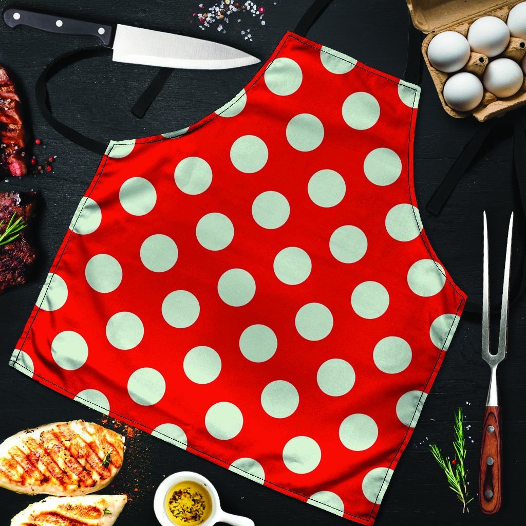 Red Polka Dot Men's Apron-grizzshop