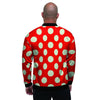 Red Polka Dot Men's Bomber Jacket-grizzshop