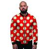 Red Polka Dot Men's Bomber Jacket-grizzshop