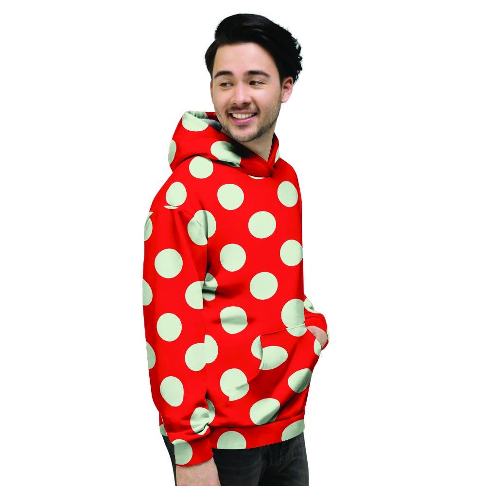 Red Polka Dot Men's Hoodie-grizzshop