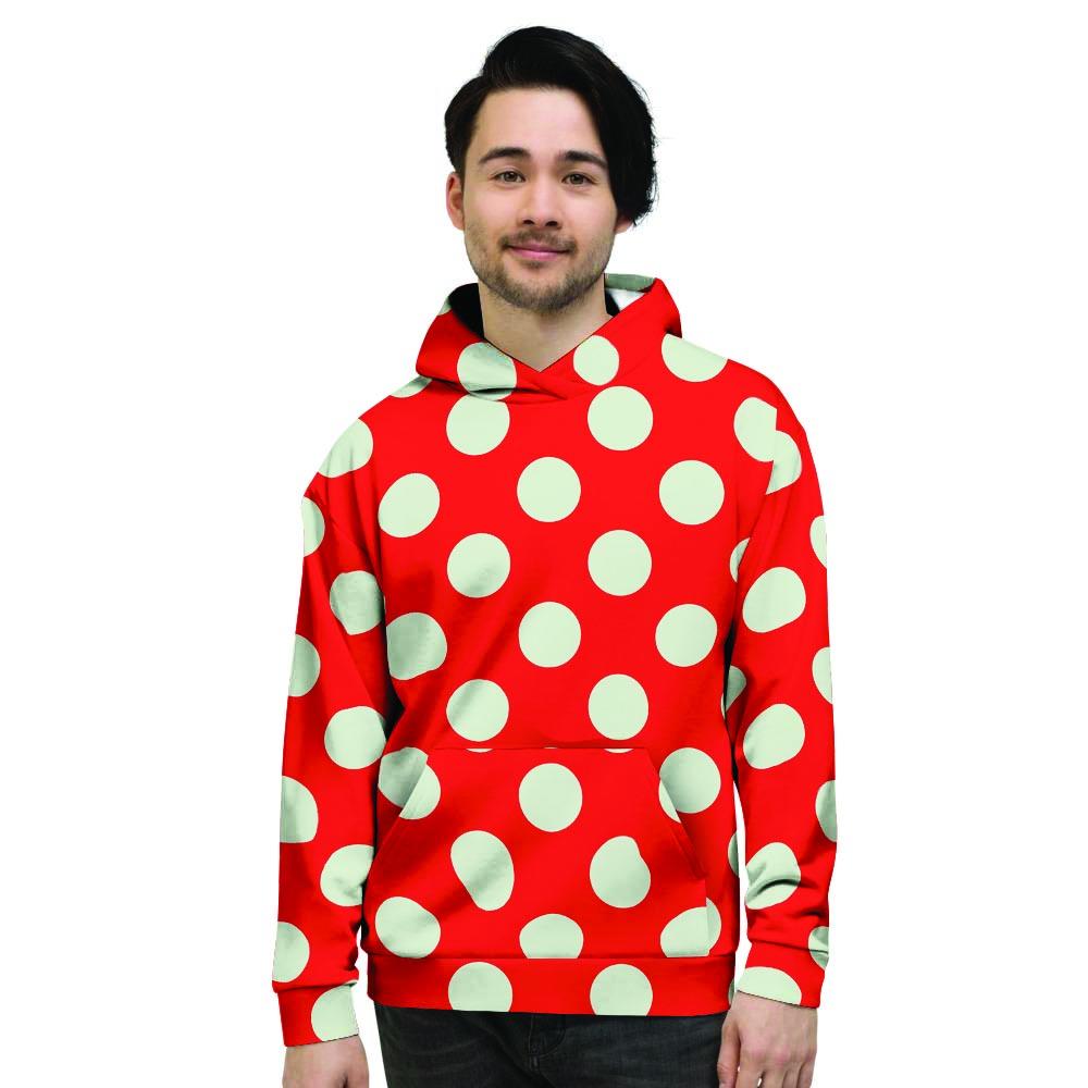 Red Polka Dot Men's Hoodie-grizzshop