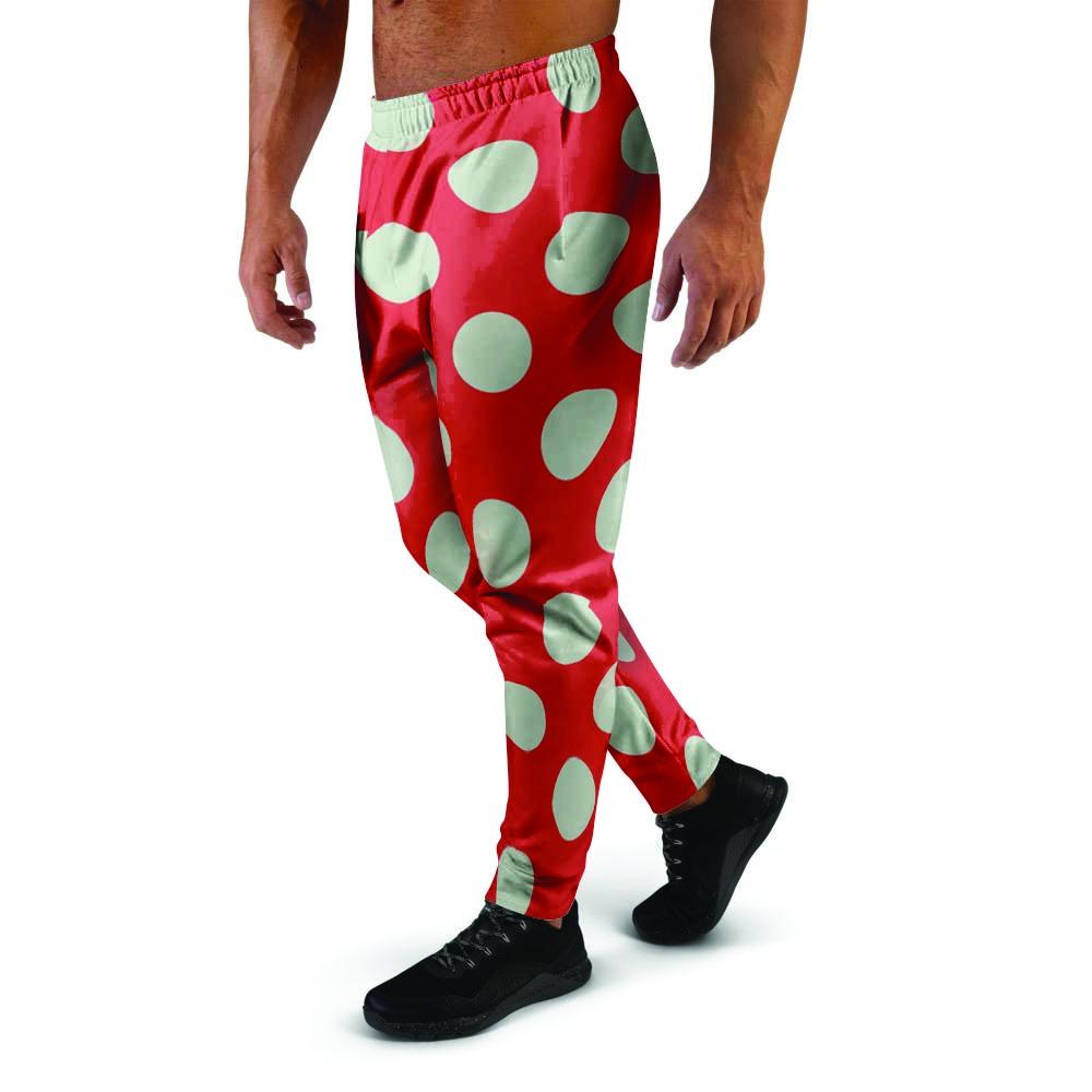 Red Polka Dot Men's Joggers-grizzshop
