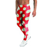 Red Polka Dot Men's Leggings-grizzshop