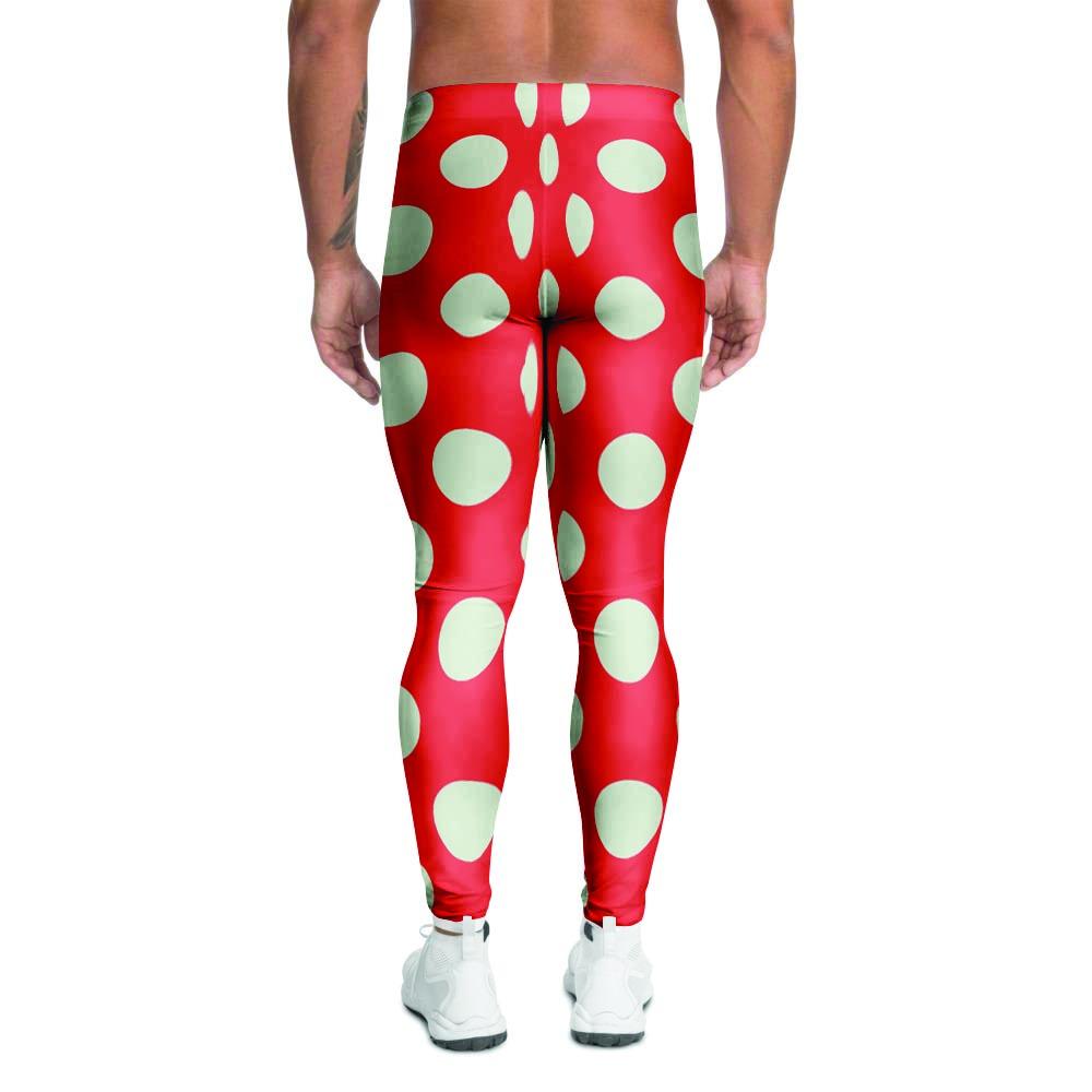 Red Polka Dot Men's Leggings-grizzshop