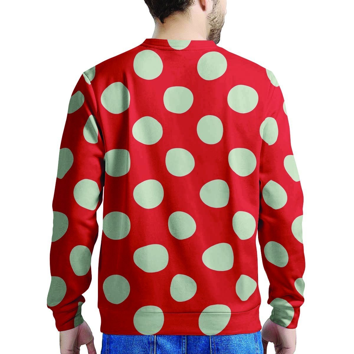 Red Polka Dot Men's Sweatshirt-grizzshop