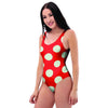 Red Polka Dot One Piece Swimsuite-grizzshop