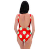 Red Polka Dot One Piece Swimsuite-grizzshop