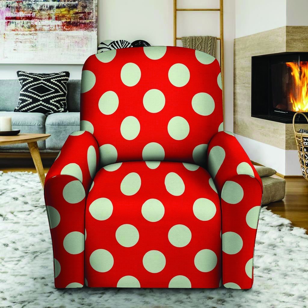 Red Polka Dot Recliner Cover-grizzshop