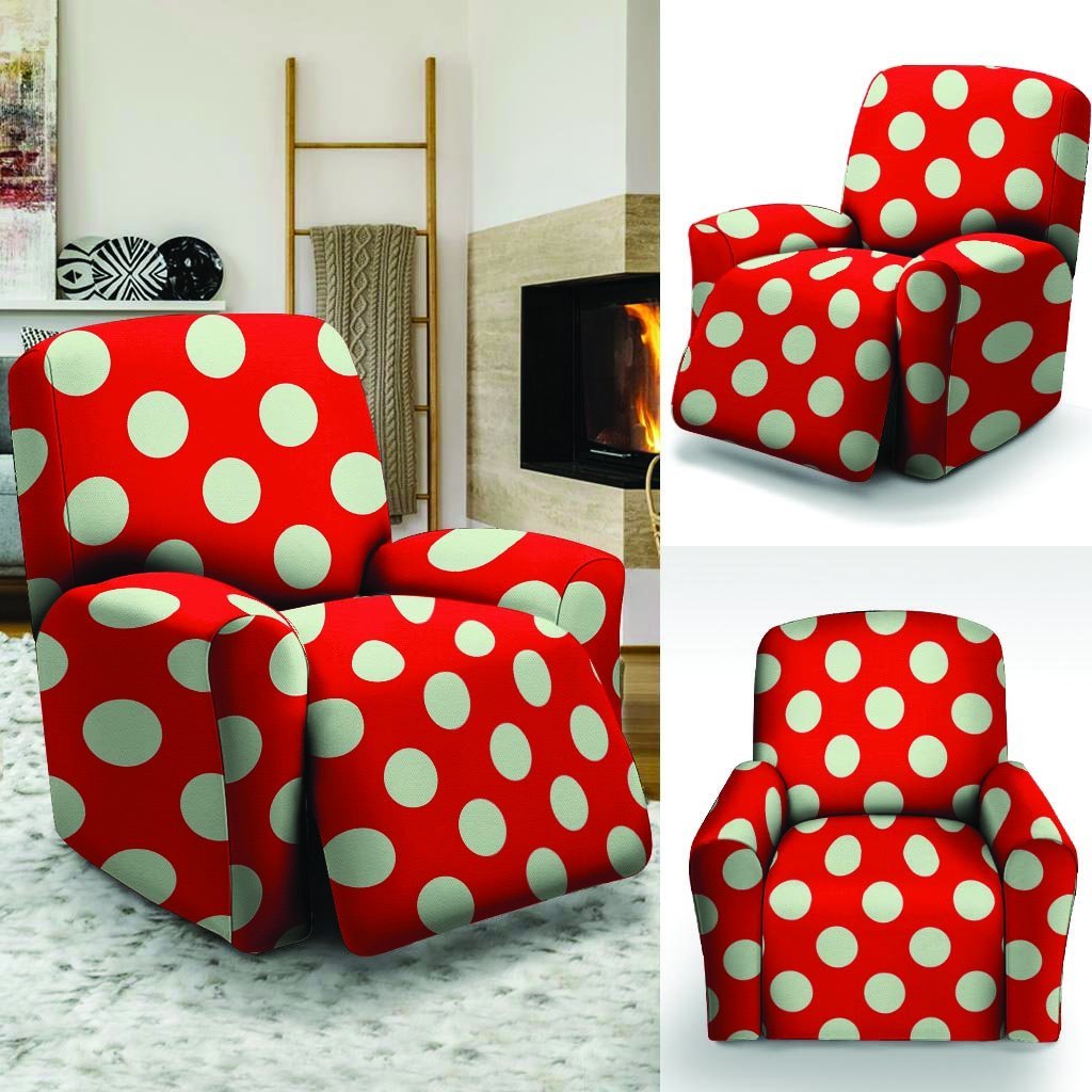 Red Polka Dot Recliner Cover-grizzshop