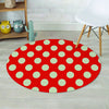 Red Polka Dot Round Rug-grizzshop