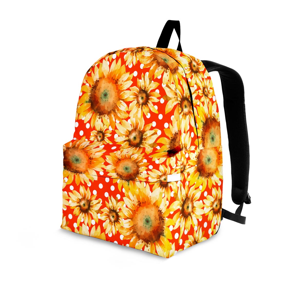 Red Polka Dot Sunflower Backpack-grizzshop